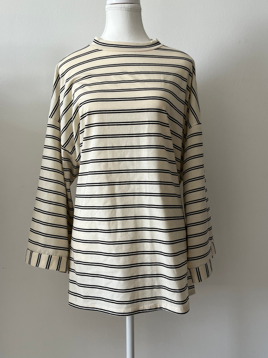 Blouse marinière oversize femme à manches longues