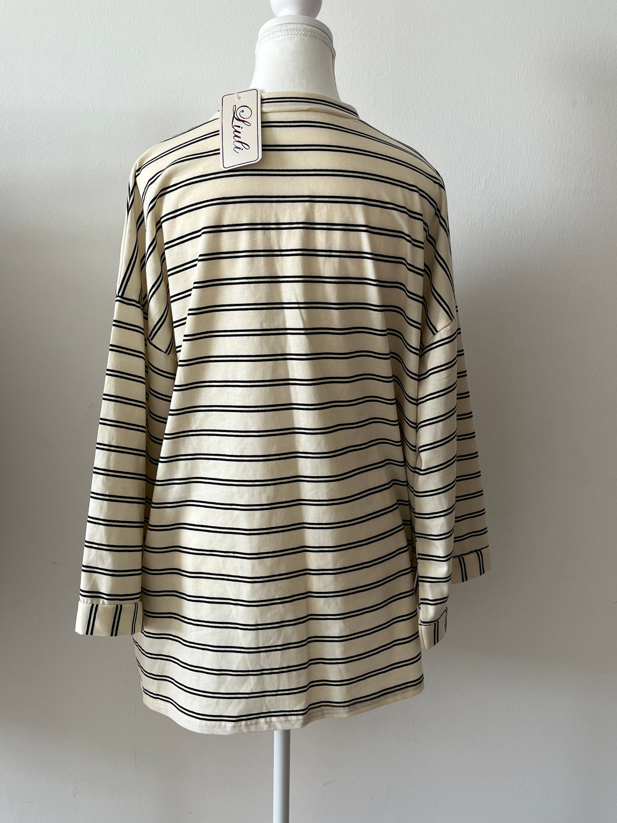 Blouse marinière oversize femme à manches longues