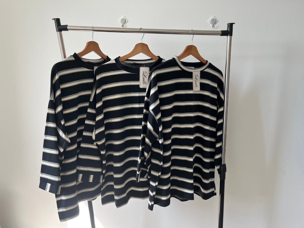 Blouse marinière oversize femme à manches longues