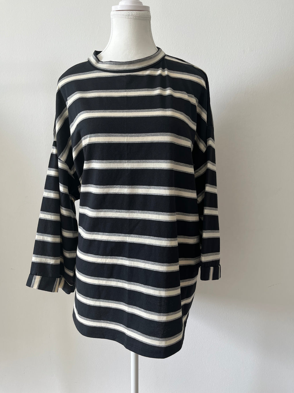 Blouse marinière oversize femme à manches longues